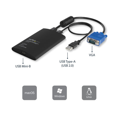 KVM Switch StarTech.com NOTECONS02 Full HD 1920x1200 USB Adapter