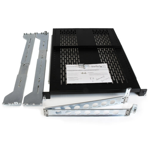 Server Rack Shelf StarTech.com UNISLDSHF192 2U Vented Adjustable 50lb Cable Management - UNISLDSHF192
