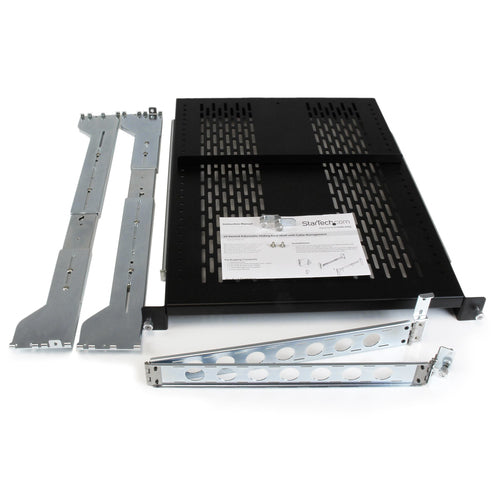 Sliding Rack Shelf StarTech.com UNISLDSHF19M 2U Vented 125lb Adjustable 24in Deep