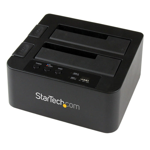 StarTech.com SDOCK2U33RE Dual Bay Hard Drive Duplicator - USB 3.0 & eSATA Cloner for 2.5/3.5" SATA Drives