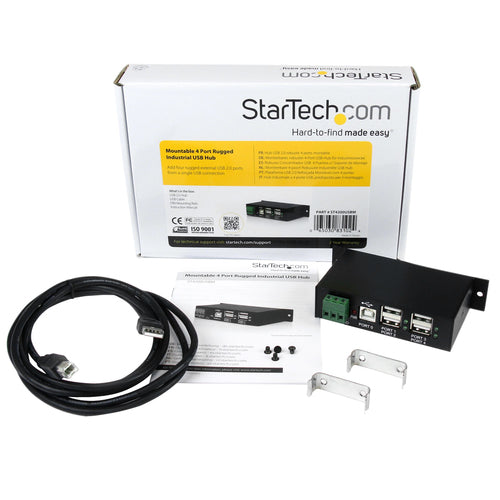 USB Hub StarTech.com ST4200USBM 4-Port USB 2.0 Type-B Metal Industrial Mountable - ST4200USBM