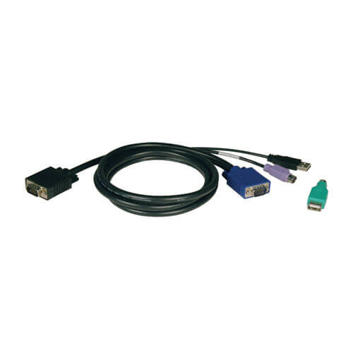 10ft Tripp Lite KVM Cable USB/PS2 VGA HD15 Black