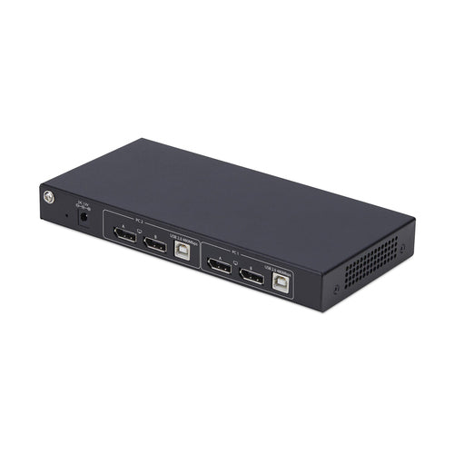 2-Port Dual-Monitor DisplayPort KVM Switch 4K 60Hz Hotkey Switching
