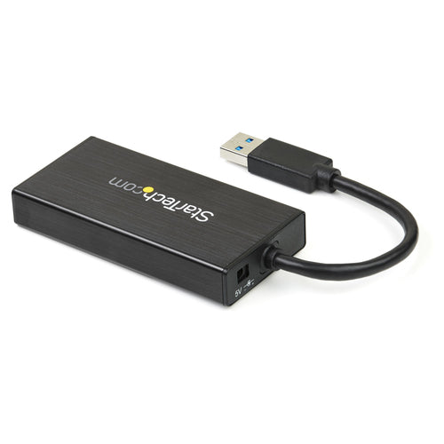USB Hub StarTech.com 3-Port USB 3.0 Gigabit Ethernet 5Gbps Aluminum - ST3300GU3B