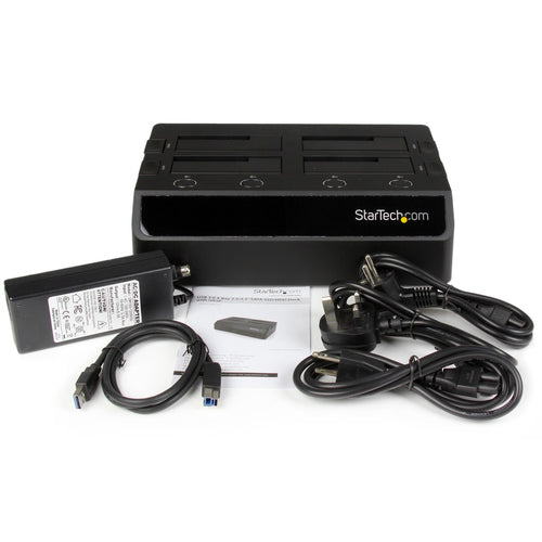 StarTech.com SDOCK4U33 4-Bay USB 3.0 to SATA Docking Station - Black - Hot-Swap, SSD/HDD Support