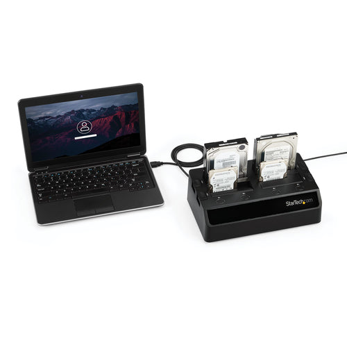 StarTech.com SDOCK4U33 4-Bay USB 3.0 to SATA Docking Station - Black - Hot-Swap, SSD/HDD Support