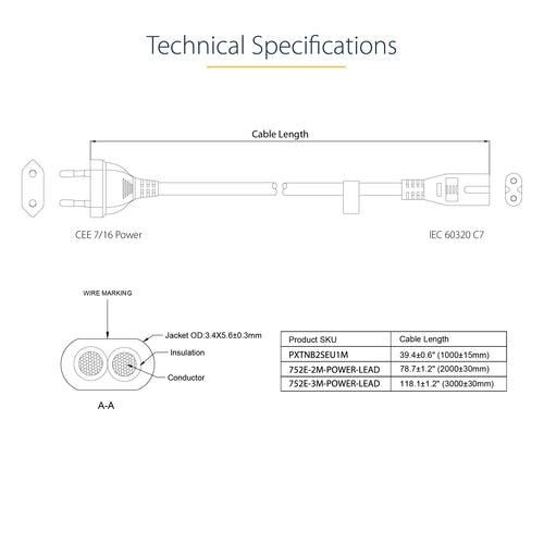 StarTech.com 752E-2M-POWER-LEAD power cable