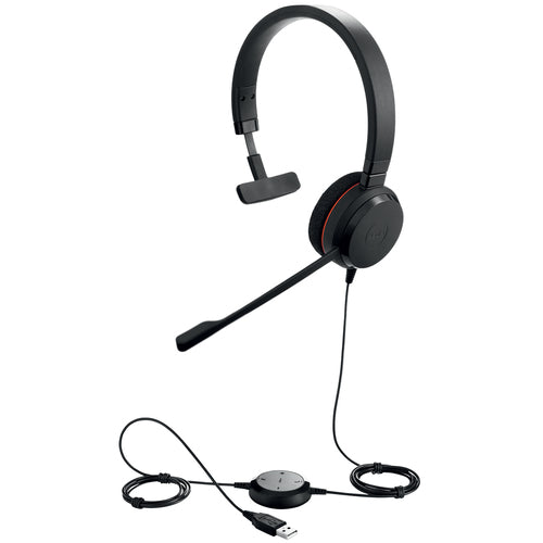Jabra Evolve 20 UC Mono Wired Headset - Black - Office/Call Center Headset