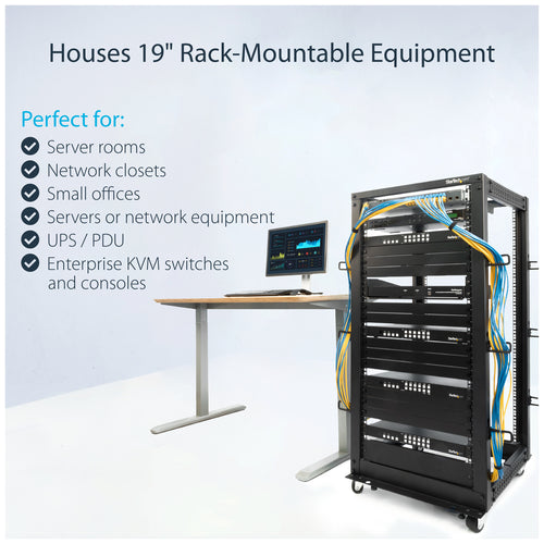 Server Rack StarTech 4POSTRACK25U 25U Mobile Open Frame 544.3 kg - 4POSTRACK25U