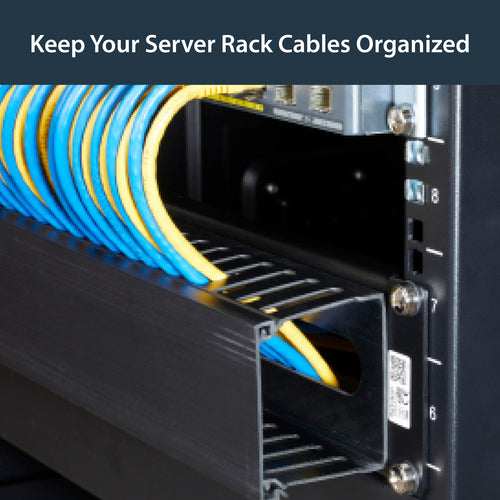 StarTech.com Horizontal 2U Cable Management Duct - Black Plastic & Steel Design