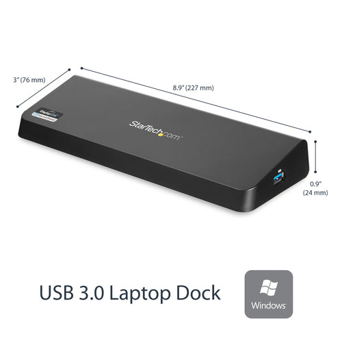 USB Docking Station StarTech.com USB3DOCKHDPC Dual Monitor 4K HDMI DisplayPort