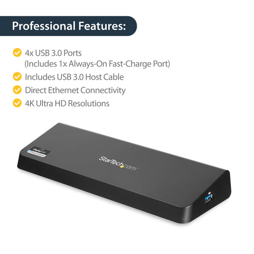 USB Docking Station StarTech.com USB3DOCKHDPC Dual Monitor 4K HDMI DisplayPort