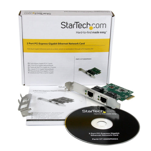 Network Card StarTech.com ST1000SPEXD4 Dual Port Gigabit PCIe 2000 Mbit/s Internal Wired - ST1000SPEXD4