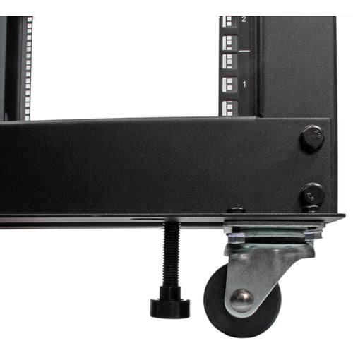12U Open Frame Server Rack with Wheels Adjustable Depth 544kg Capacity