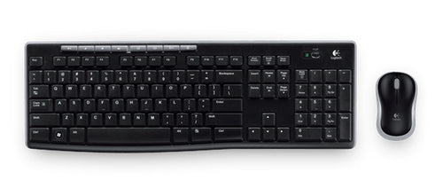 Wireless Keyboard and Mouse Combo Logitech MK270 Full-Size Black RF Wireless