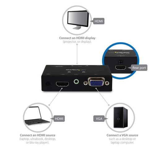 HDMI VGA Video Switch 2x1 Converter 1080p StarTech.com