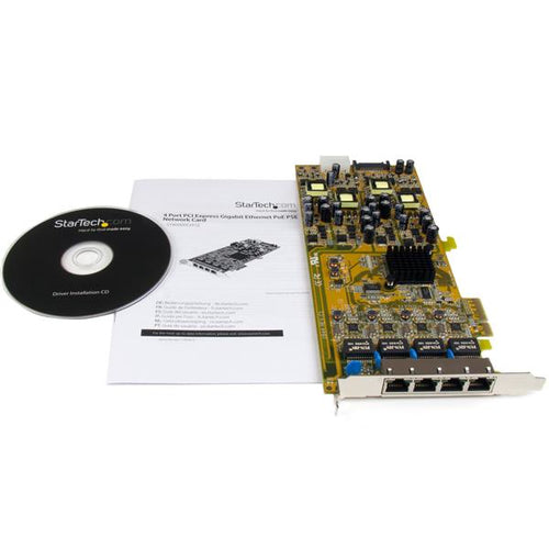Network Card StarTech.com ST4000PEXPSE 4 Port Gigabit PoE PCIe Internal - ST4000PEXPSE