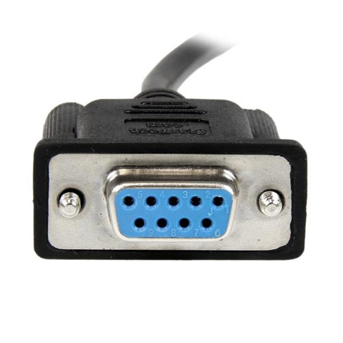 DB9 RS232 Serial Null Modem Cable 2m - Black, Female-Female