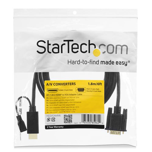 HDMI to VGA Active Converter Cable 3ft 1080p StarTech.com
