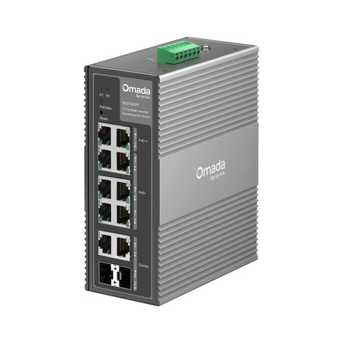 Network Switch TP-Link Omada IES210GPP 10-Port Gigabit PoE+ Rack-Mountable DIN Rail