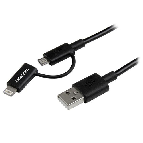 USB Cable StarTech LTUB1MBK 1m Apple MFi Micro-USB Charging
