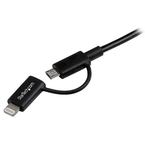 USB Cable StarTech LTUB1MBK 1m Apple MFi Micro-USB Charging