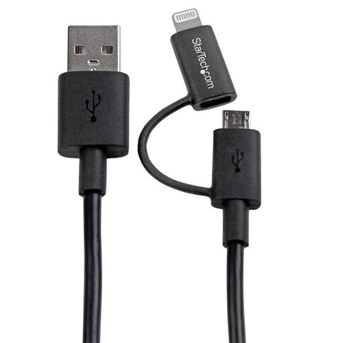 USB Cable StarTech LTUB1MBK 1m Apple MFi Micro-USB Charging
