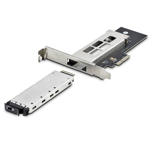 M.2 NVMe SSD to PCIe x4 Mobile Rack Black Silver Tool-less Installation