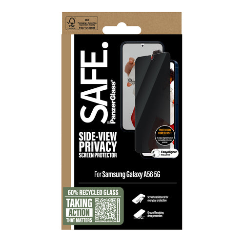 PanzerGlass SAFE. by ® 2-Way Privacy Screen Protector Samsung Galaxy A56 5G | Ultra-Wide Fit w. EasyAligner