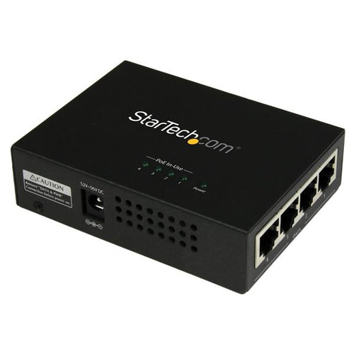 4-Port Gigabit PoE+ Injector StarTech.com 802.3at/af Network Transmitter 100m 2000Mbit/s