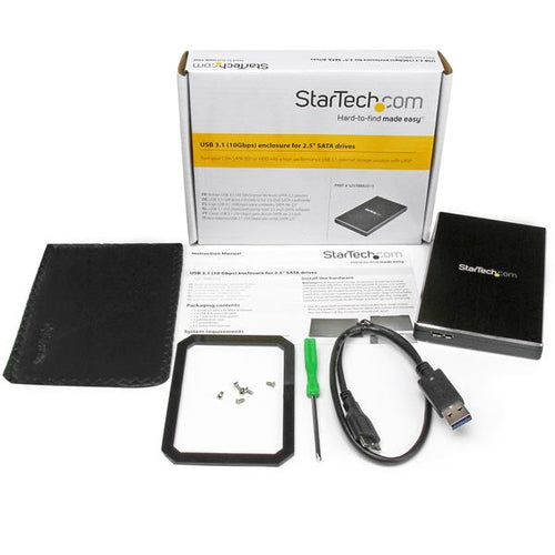 2.5 Inch USB 3.1 SATA HDD/SSD Enclosure 10 Gbps Black