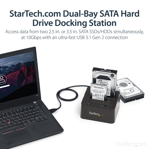 Hard Drive Docking Station StarTech.com SDOCK2U313 Dual-Bay USB 3.2 Gen 2 10Gbps