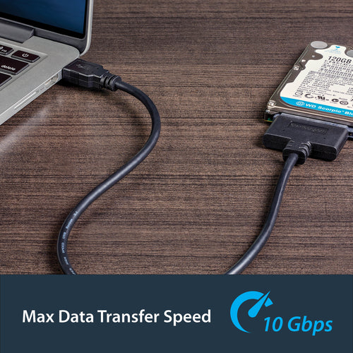 USB 3.1 to SATA Hard Drive Adapter 10Gbps UASP 0.5m Black
