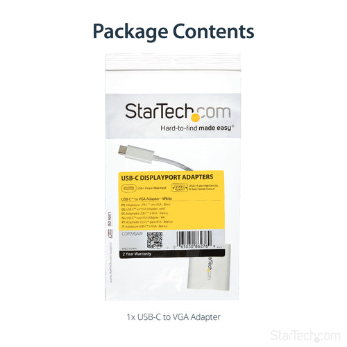 USB-C to VGA Adapter StarTech.com CDP2VGAW 1920x1200 Display