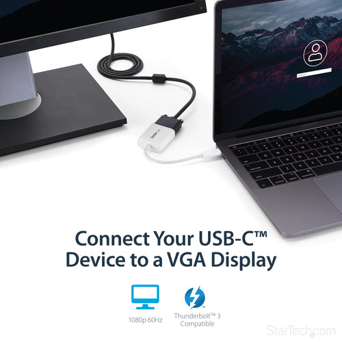 USB-C to VGA Adapter StarTech.com CDP2VGAW 1920x1200 Display