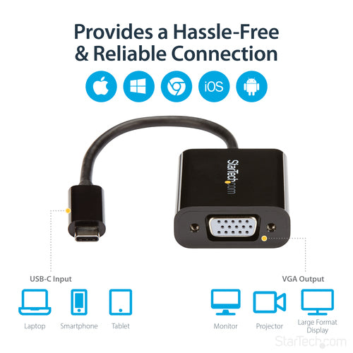 USB-C to VGA Adapter StarTech.com CDP2VGA 1080p 1920x1200