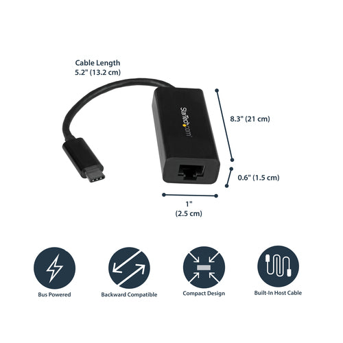 Ethernet Adapter StarTech.com USB-C Gigabit 5000 Mbit/s Wired - US1GC30B