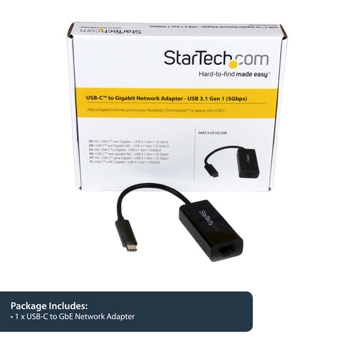 Ethernet Adapter StarTech.com USB-C Gigabit 5000 Mbit/s Wired - US1GC30B