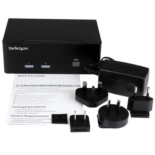 KVM Switch StarTech.com SV231DVGAU2A 2-Port Dual VGA Full HD 1920x1200