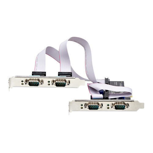 4-Port Serial PCIe Card StarTech.com RS232 RS422 RS485 Low-Profile