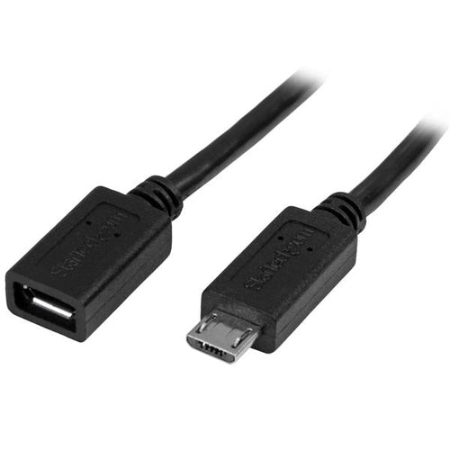 Micro-USB Extension Cable 0.5m USB 2.0 StarTech.com Black