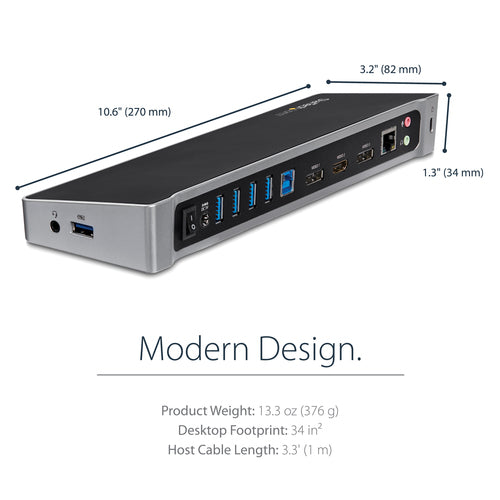 StarTech.com USB3DOCKH2DP laptop dock/port replicator