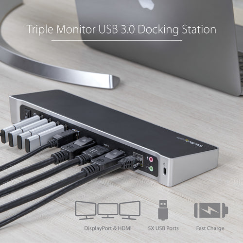 StarTech.com USB3DOCKH2DP laptop dock/port replicator