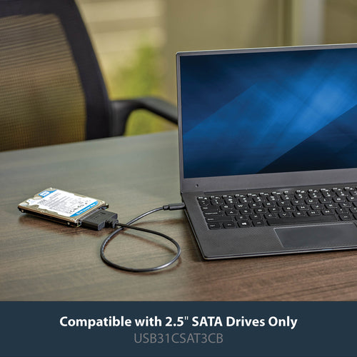 Adapter Cable StarTech USB 3.1 10Gbps USB-C Black for 2.5” SATA Drives - USB31CSAT3CB