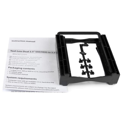 StarTech BRACKET225PT Dual 2.5-Inch SSD/HDD Mounting Bracket - Tool-Less Installation