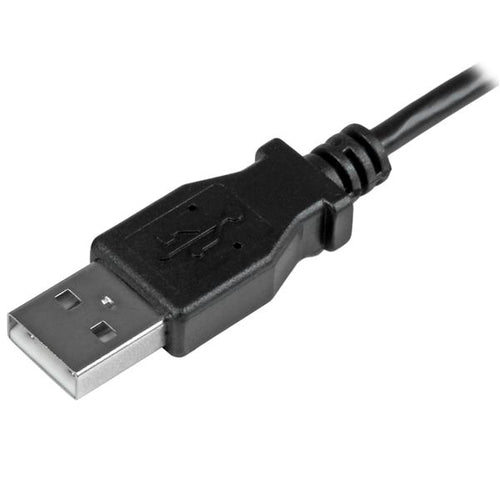USB 2.0 Left-Angle Micro-USB Charge-and-Sync Cable 1m Male/Male Black