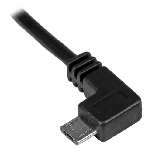 USB 2.0 Left-Angle Micro-USB Charge-and-Sync Cable 1m Male/Male Black