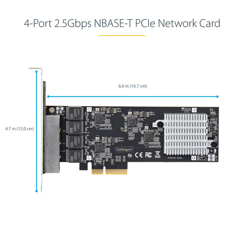 4-Port 2.5Gbps PCIe Network Card Intel I225-V Quad-Port Multi-Gigabit NIC