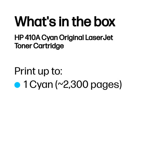 HP 410A Cyan LaserJet Toner Cartridge 2300 Pages Original
