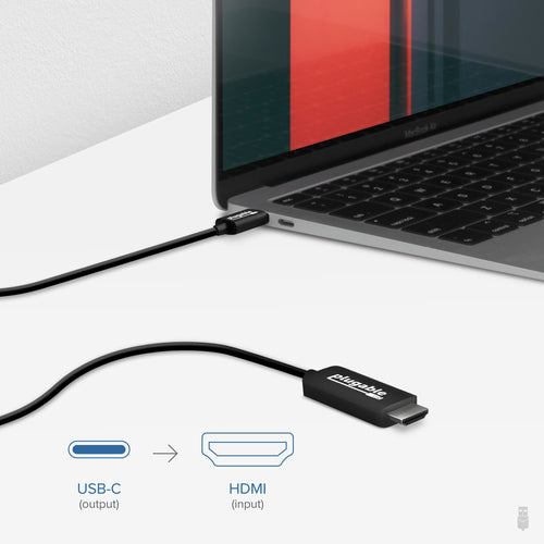 USB-C to HDMI Cable 6ft 4K 60Hz Plugable Technologies Adapter